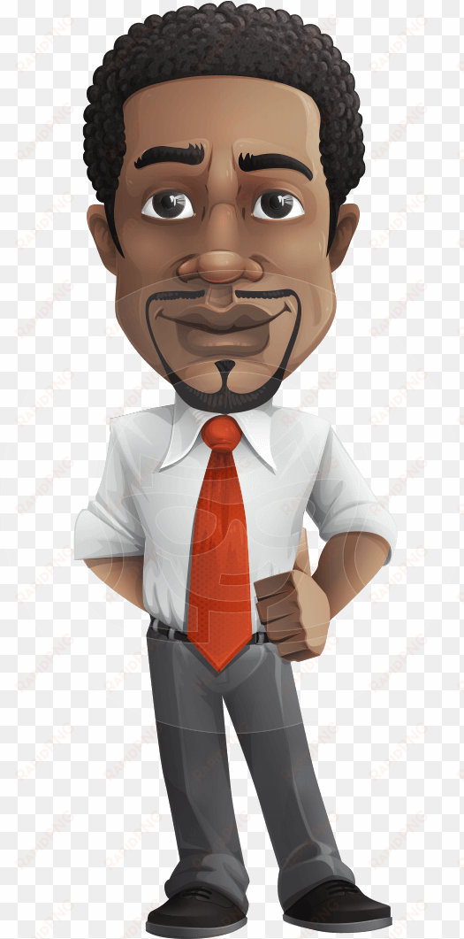 african american male character with a black hair - black businessman cartoon