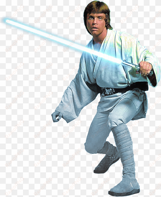 after dropping his blue lightsaber, along with a hand - luke skywalker with lightsaber png