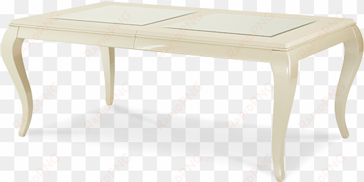 after eight four leg rectangular dining table - crocodile texture glass top pearl finish extension