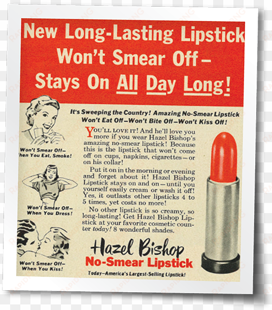 after selling her company, she went on to invent other - 1950's makeup adverts