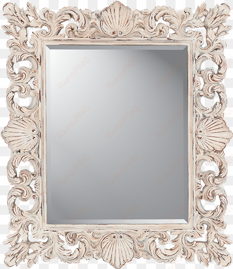aged white shell mirror - mirror