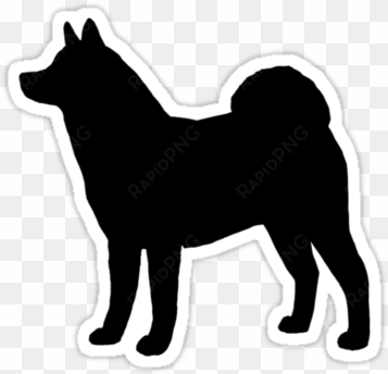 akita silhouette waterproof die-cut sticker - akita silhouette png