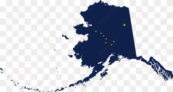 alaska map with flag