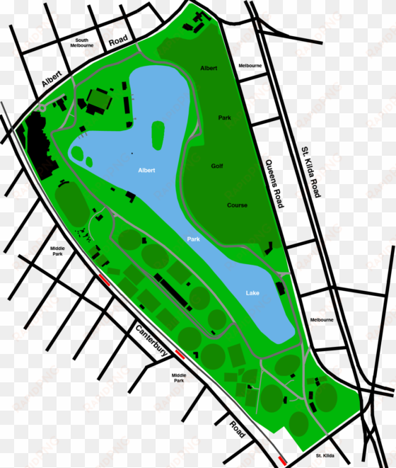 albert park lake map - albert park golf course map