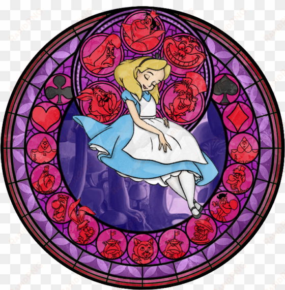Alice S Stained Glass Window Disney Leading Ladies - Kingdom Hearts Alice Stained Glass transparent png image