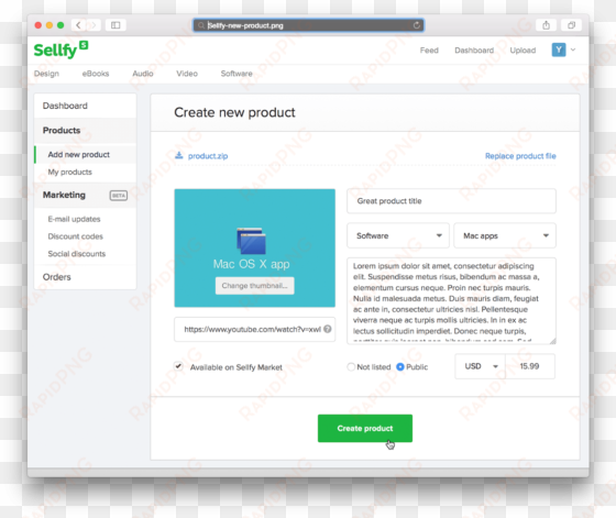 all product information on sellfy should match with - sellfy products