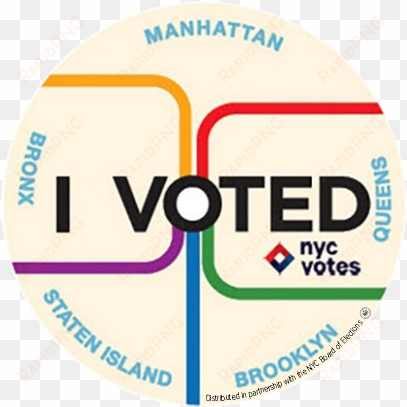 "all the people of the boroughs meet together, pass - voted sticker nyc 2017