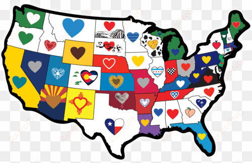 all usa map heart in states sticker - apron