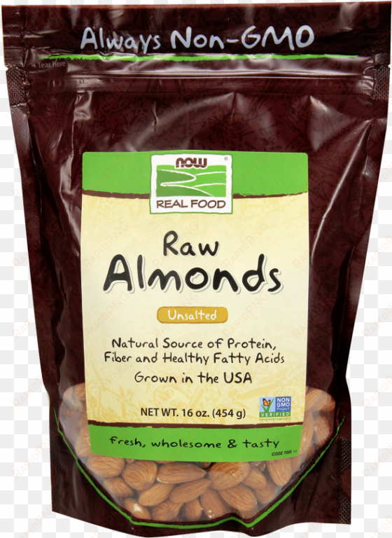 almonds, raw - now foods - raw almonds unsalted - 16 oz.