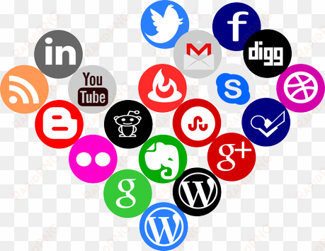 almost rounded social media icons - social media icons png in hd