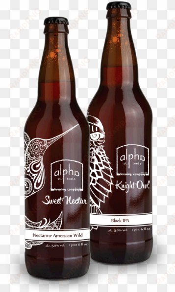 alpha beer bottles