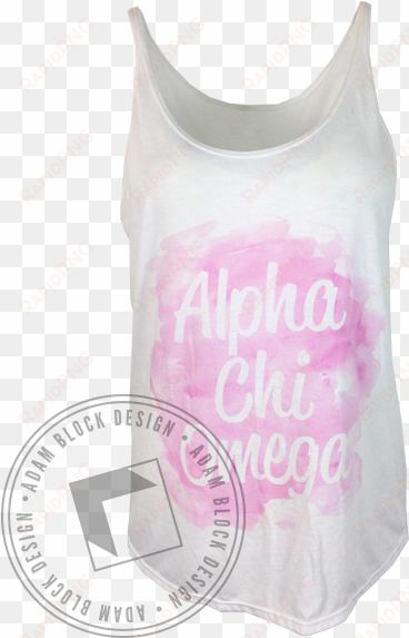 alpha chi omega pink watercolor tank by adam block - zeta fanny pack