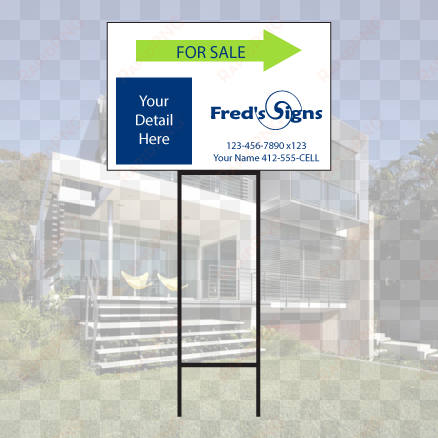 aluminum sign faces directional sign with round rod - llc real estate signs