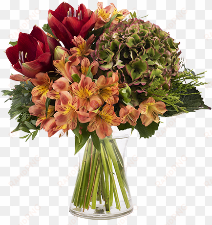 amaryllis and hydrangea - fall funeral flower arrangements