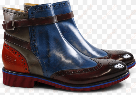 amelie 11 burgundy mid blue smoke winter orange strap - stiefeletten chelsea boots ankle boots von melvin &