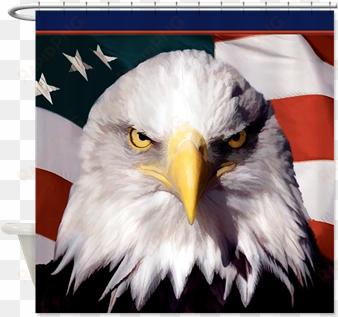 american bald eagle and flag shower curtain beautiful - us armed forces united
