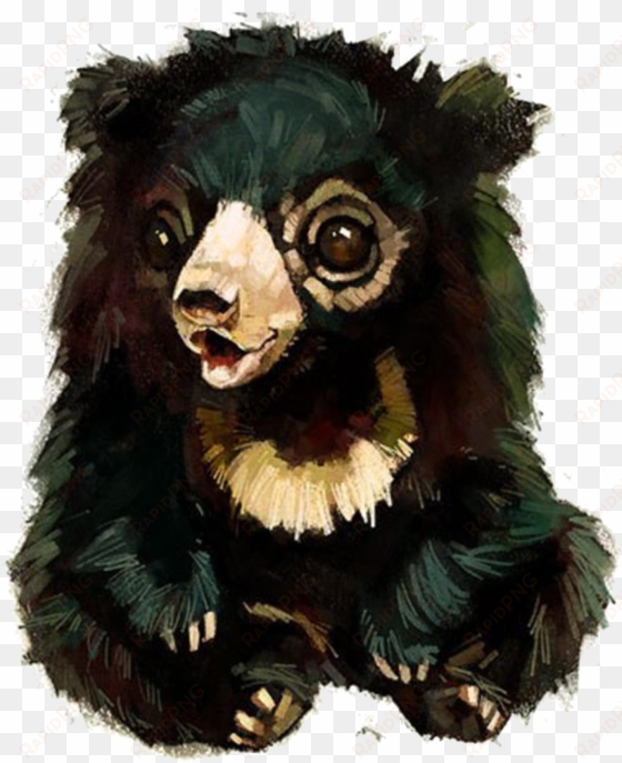 american black bear watercolor painting drawing illustrator - illustration