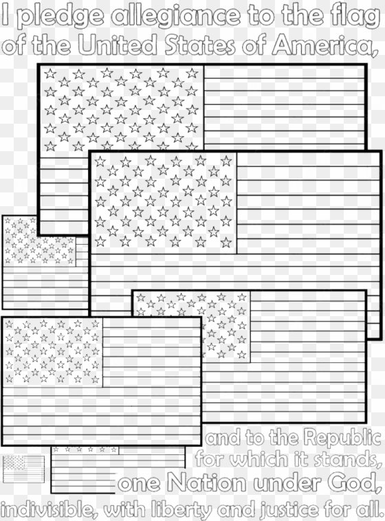 american flag pledge of allegiance coloring page - line art