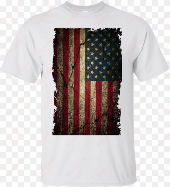 american flag ripped grunge gildan ultra cotton t-shirt - flag of the united states