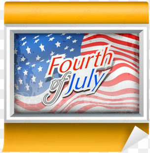 American Independence Frame On Yellow Wall With Waving - Welle Julis Vierter Grußkarte transparent png image
