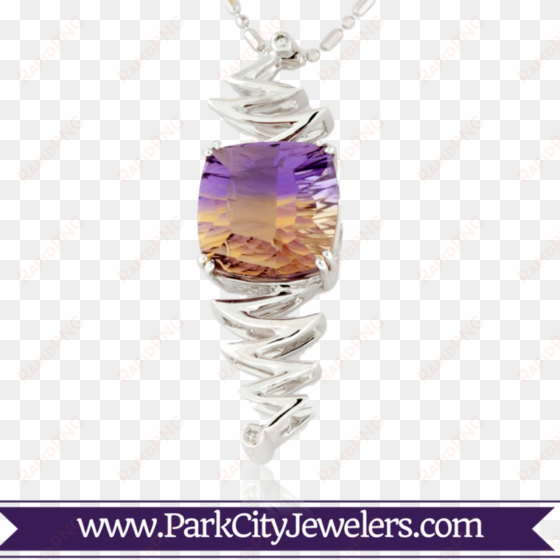 ametrine and diamond zig zag pendant - elk ivory jewelry