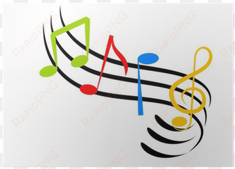 an illustration of colorful music notes made with line - music notes clip art