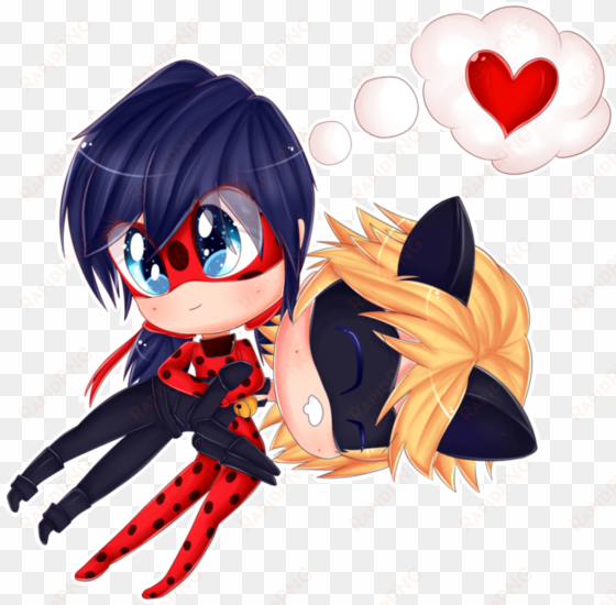 and chat noir by - cute ladybug and cat noir