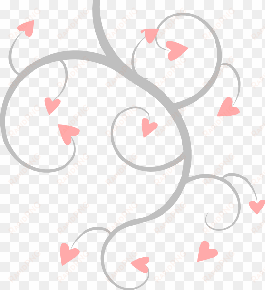 and grey heart scroll clipart