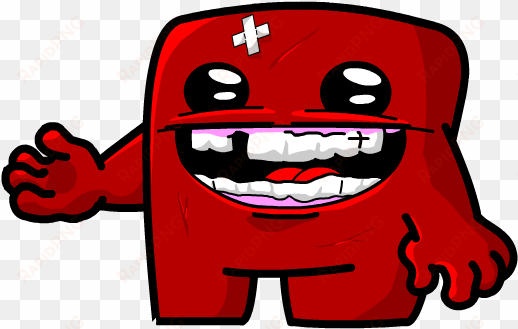 and meat boy from super meat boy - cartoon