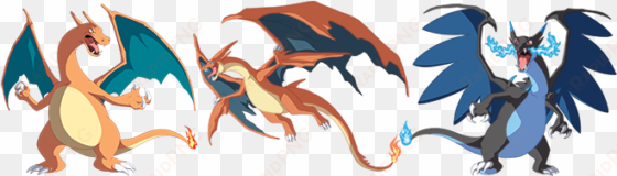 and mega charizard x - mega charizard y