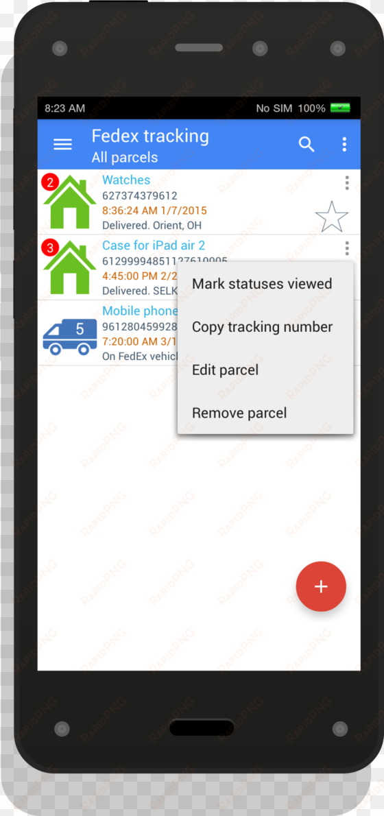 Android transparent png image