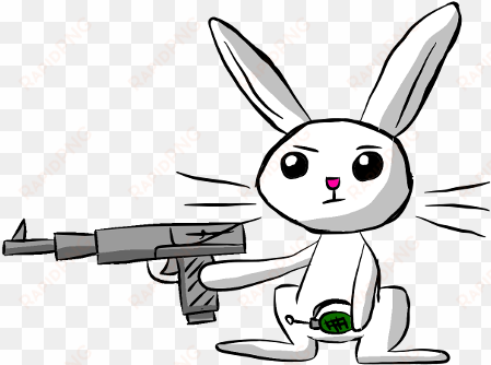 angel bunny, grenade, gun, safe, simple background, - small bunny transparent background