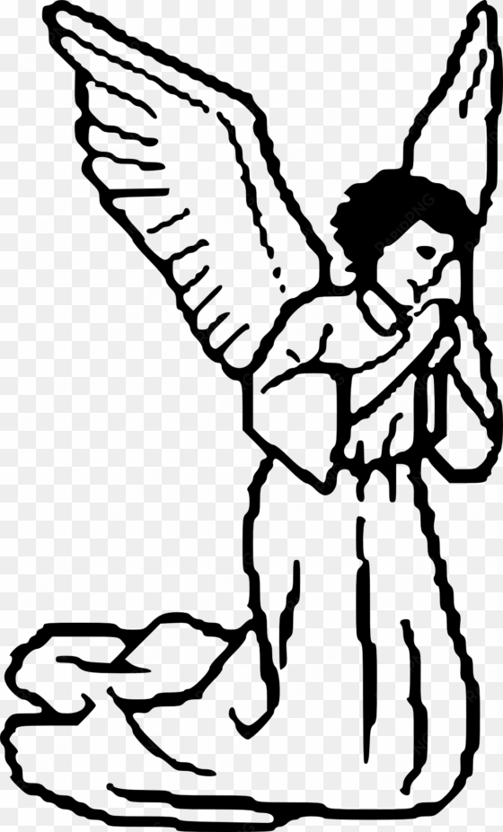 angel kneeling clip art at clker - guardian angel angel drawing