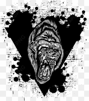 angry gorilla tshirt design, angry, gorilla, beast - tse:psd