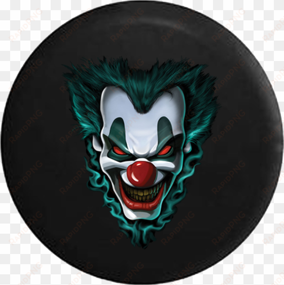 angry scary clown freakshow jeep camper spare tire - evil clown face
