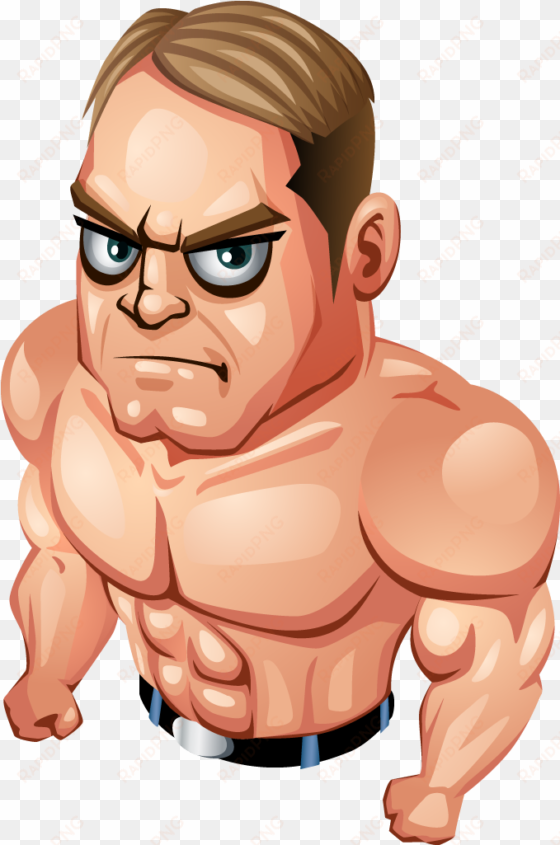 animated muscle man png - cartoon muscle man png