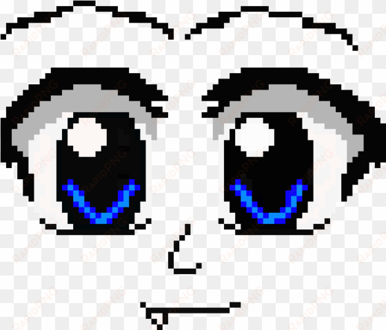 anime eyes, nose, and mouth - anime mouth pixel art