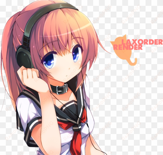 anime girl headphones - anime