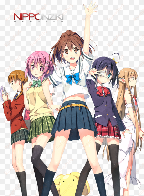 anime girls render by nipponzki-d8ftxj4 - chuunibyou demo koi ga shitai book