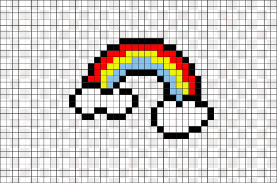 anime pixel art, pixel art templates, beading patterns, - minecraft rainbow pixel art