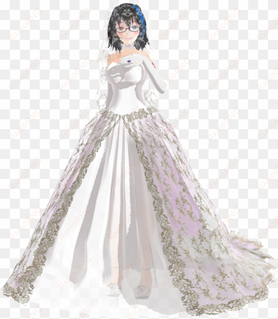 anime wedding dresses photo - mmd long dress dl