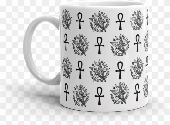 ankh and pentacle mug mockup handle on left 11oz