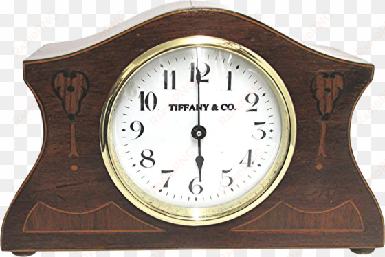 antique inlaid french mantel clock - old table clock png