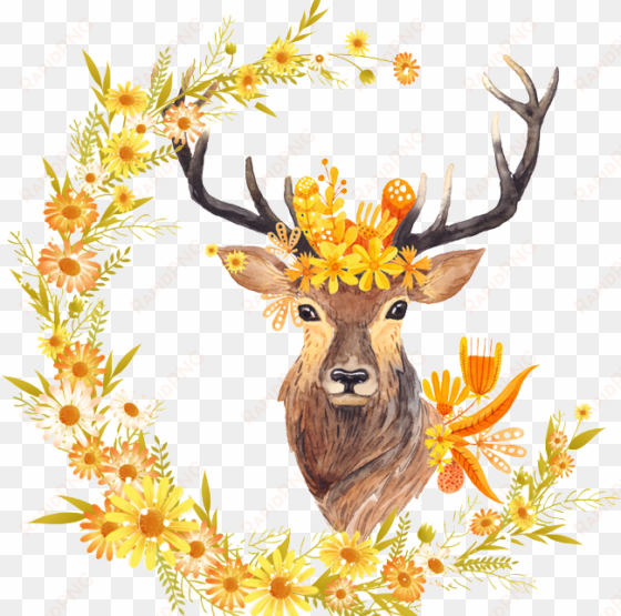antlers watercolor png free - free fall printables home decor