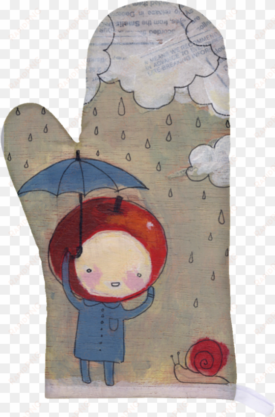 apple head app rain oven mitt - painting