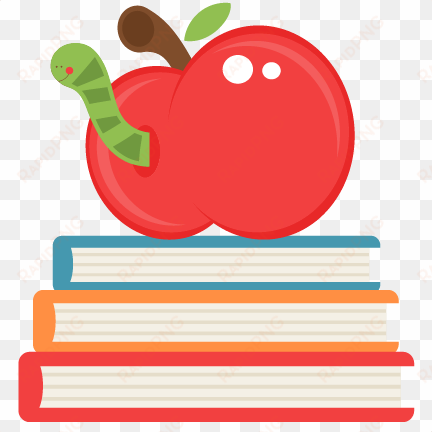 apple on books svg scrapbook cut file cute clipart - miss kate cuttable school