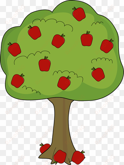 apple tree with fallen apples - apple tree clipart