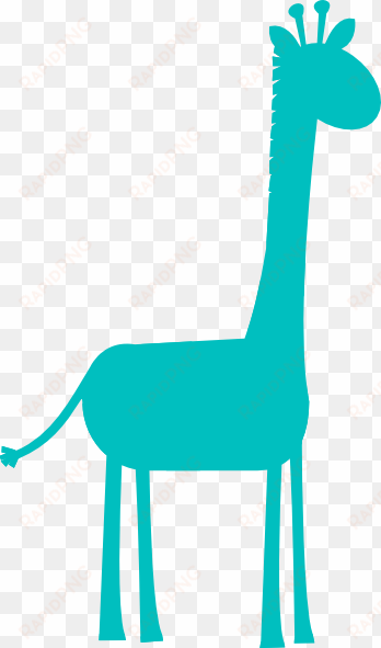 aqua giraffe profile clip art - giraffe blue clipart