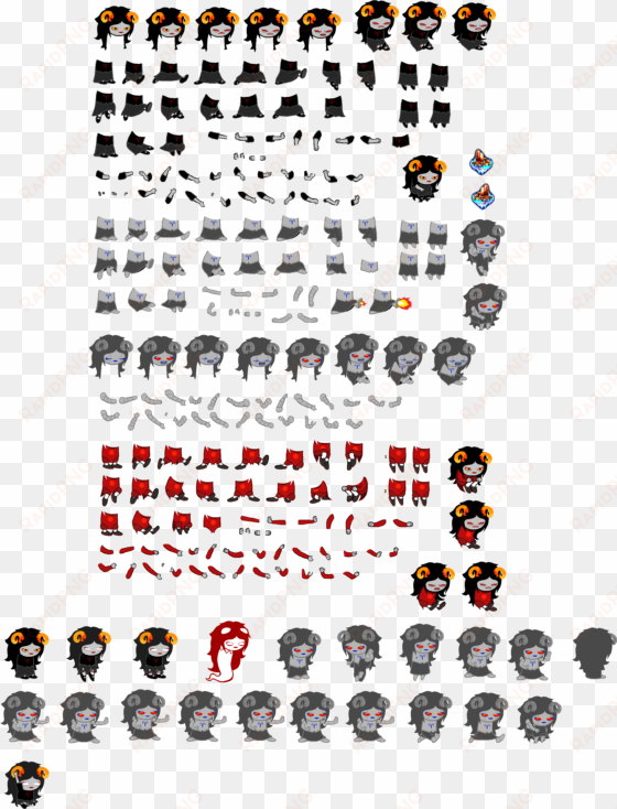 aradia sprite sheet by blahjerry - homestuck aradia sprite sheet