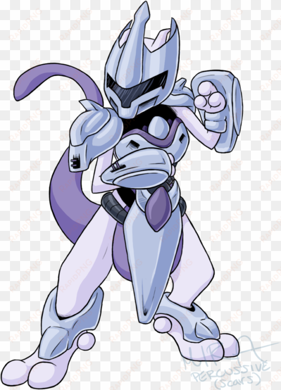 armoured mewtwo, digital, - armored mewtwo